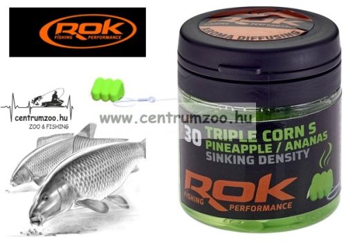Rok Fishing Performance - Triple Corn Small - Lebegő Gumikukorica  30Db - Pineapple Zöld  (000576) Ananász