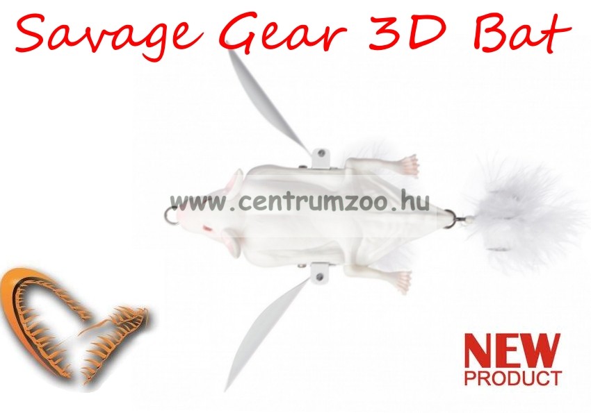 SAVAGE GEAR - Imitace netopýra 3D BAT Albino 10 cm 28 g