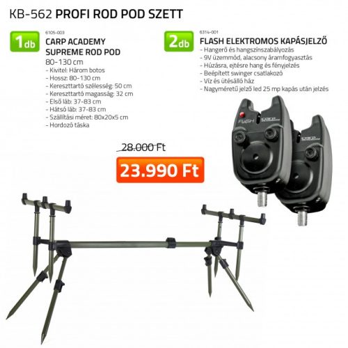 Rod-Pod - Carp Academy Profi bottartó szett 6105-003 +2db 6314-001 (Kb-562)