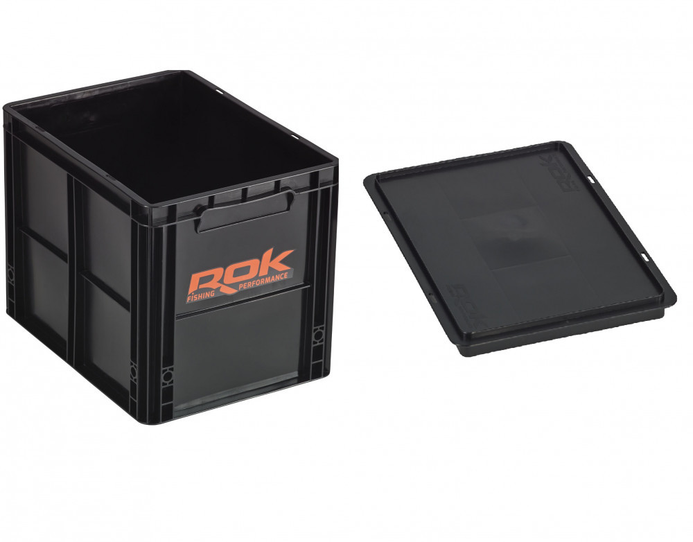Image of Rok Fishing Performance - Rok Crate 433 Black + Cover - rekesz tetővel 40x30x32cm (020086)