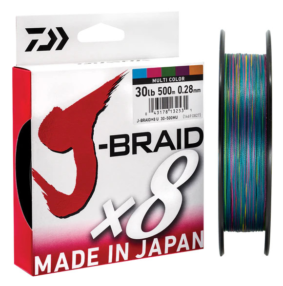 Image of Daiwa J-Braid X8 Braid Multicolor 8 150m 0,16mm fonott zsinór (12755-016)