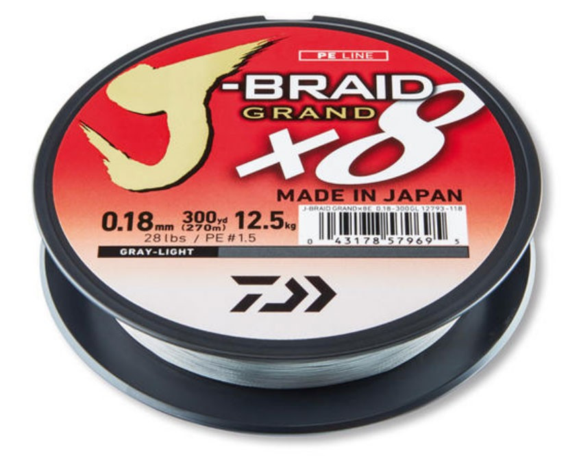Image of Daiwa J-Braid X8 Dark Grey 8 Braid 135m 0,24mm fonott zsinór (12793-024) Szürke