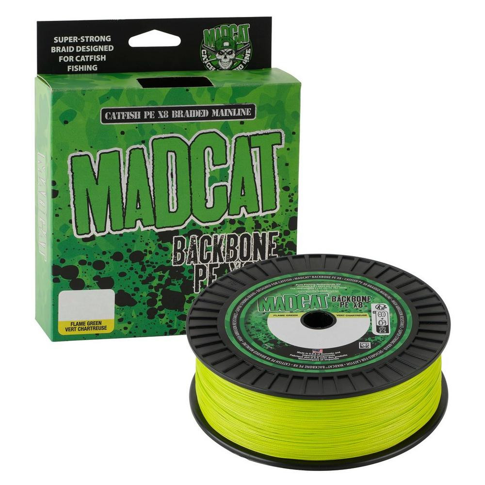 Image of Madcat BackBone PE X8-Braid 600m 0.40mm 40.9kg Hi Vis Green harcsás zsinór (1600430)