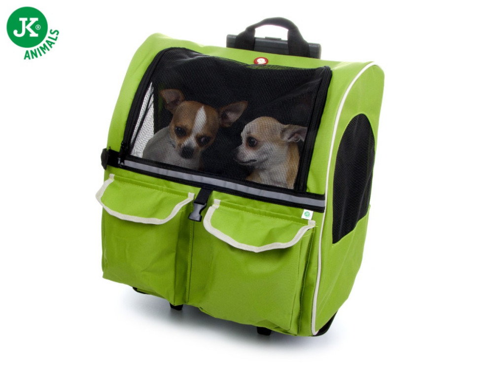 Image of JK Animalsd Trolley BackUp Trasportino zöld 44×34×46x106 cm hátizsák és szállító kocsi, hátizsák (41557-1)