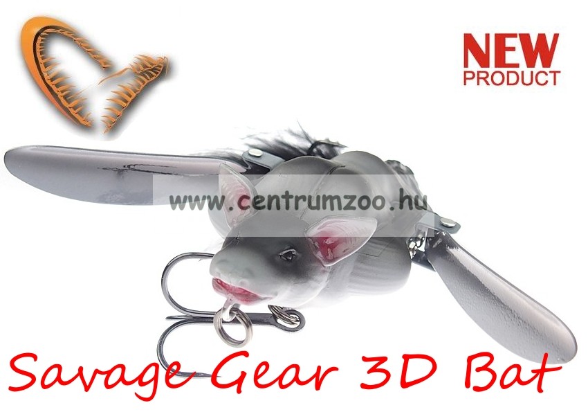 Image of Savage Gear 3D Bat 10Cm 28G Grey (57649) Denevér Formájú Műcsali