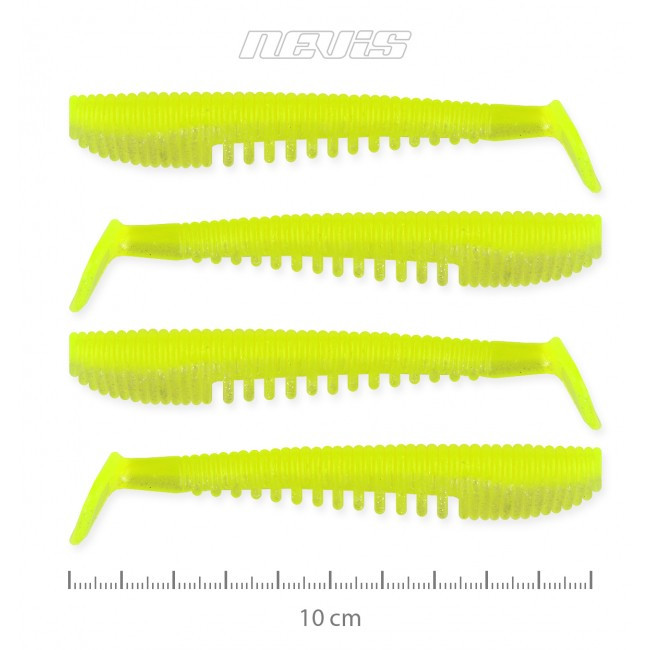 Image of Nevis Impulse Shad 10cm 4db gumihal (9721-112) citromsárga