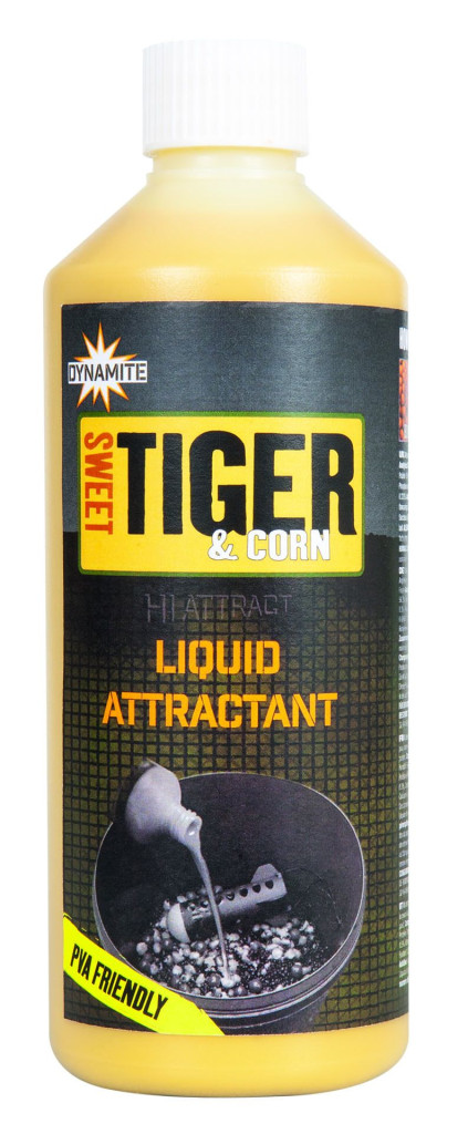 Image of Dynamite Baits Big Fish Sweet Tiger &amp; Corn Liquid Attractant 500ml aroma (DY1265)
