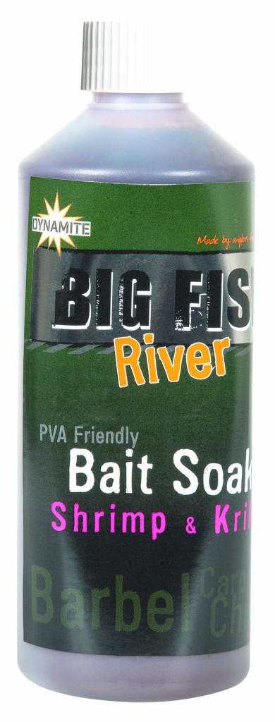 Image of Dynamite Baits Aroma Big Fish River Bait Soak - Shrimp &amp; Krill 500ml (DY1378)
