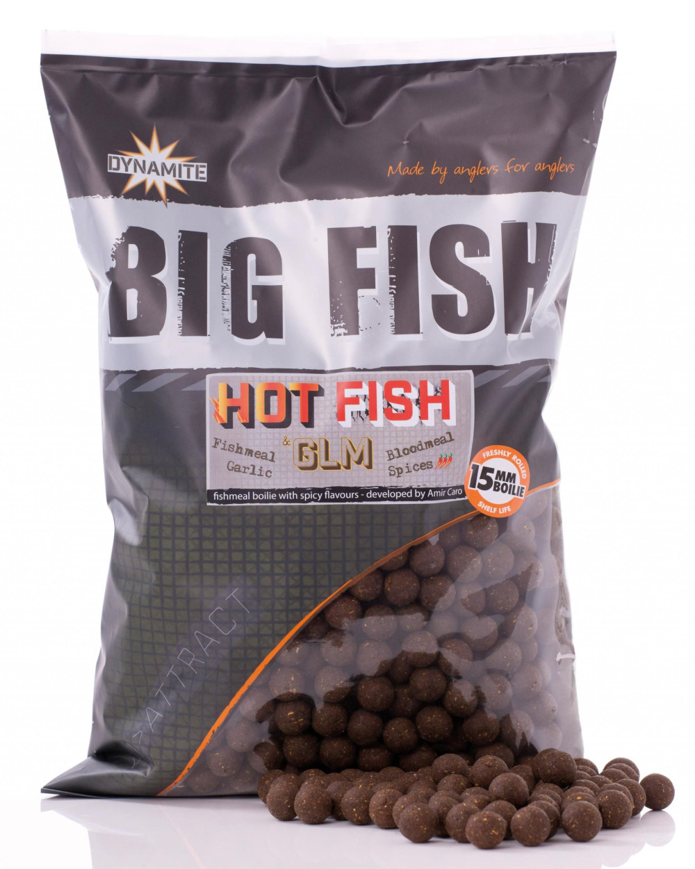 Image of Dynamite Baits Big Fish - Hot Fish &amp; GLM bojli 15mm 1,8kg (DY1518)