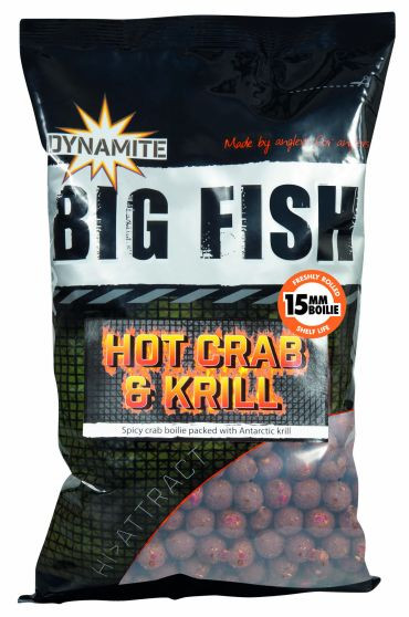 Image of Dynamite Baits Big Fish Hot Crab &amp; Krill bojli 15mm 1kg (DY1640) rák ízben