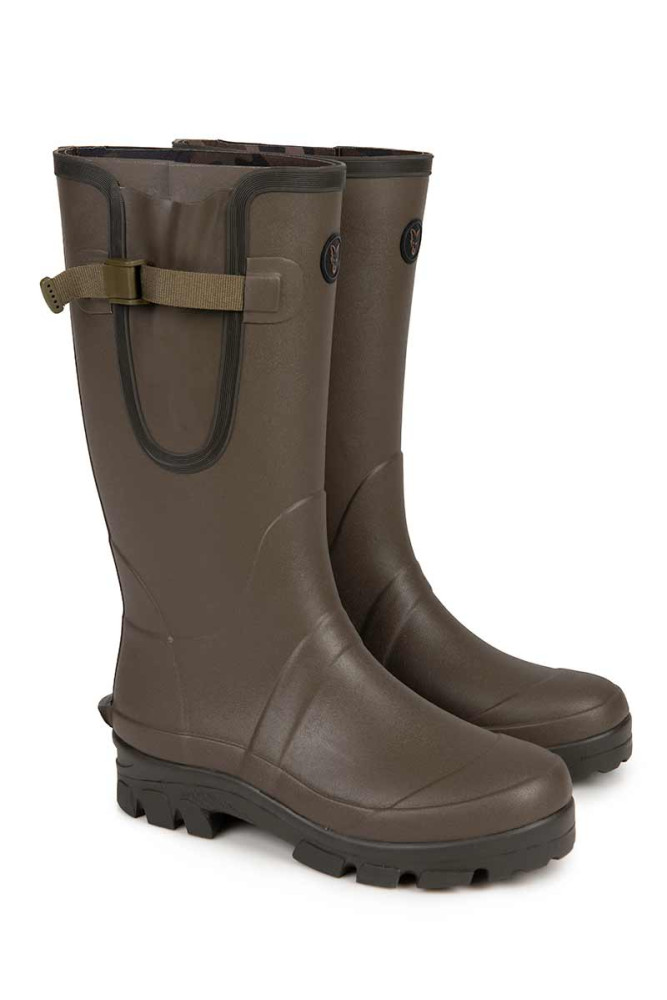 Image of Fox Neoprene Lined Camo Khaki Rubber Boot csizma Size 12 - 46-es (CFW167)
