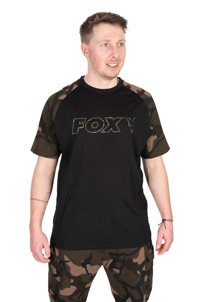 Image of Fox Black Camo Outline T-Shirt rövidujjú póló SMALL (CFX267)