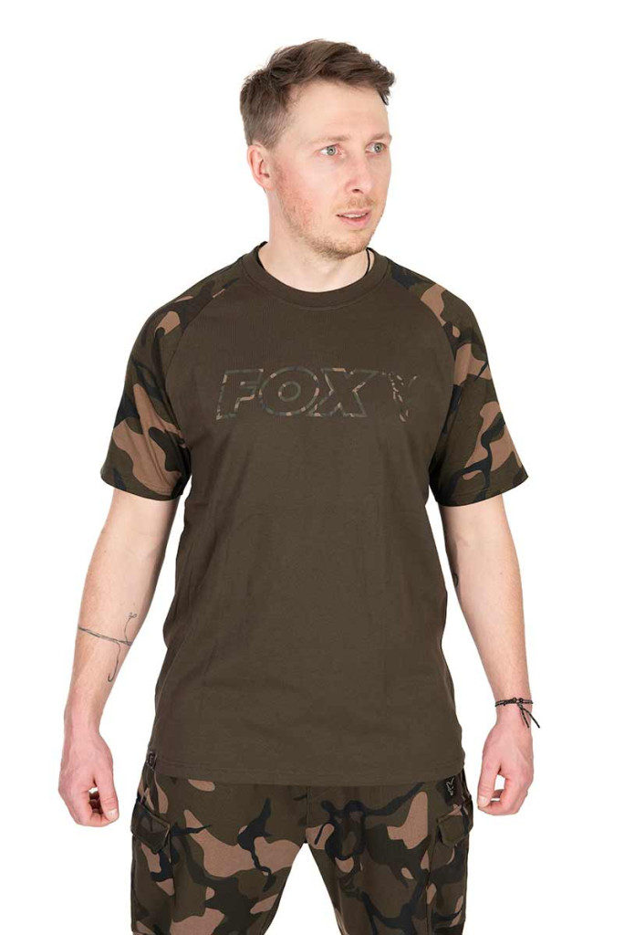Image of Fox Khaki Camo Outline T-Shirt rövidujjú póló SMALL (CFX273)