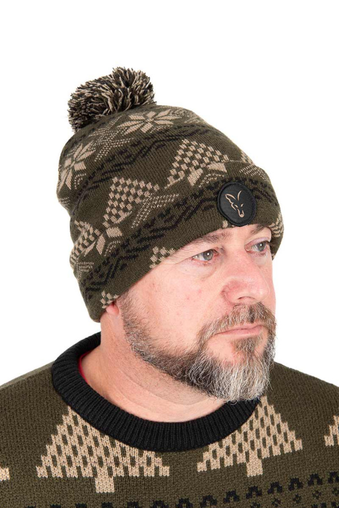 Image of Sapka - Fox Festive Bobble kötött sapka (CHH030)