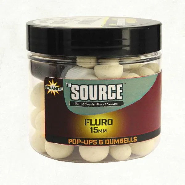 Image of Dynamite Baits Bojli Fluro Pop Ups &amp; Dumbells The Source fehér 10mm (DY055)