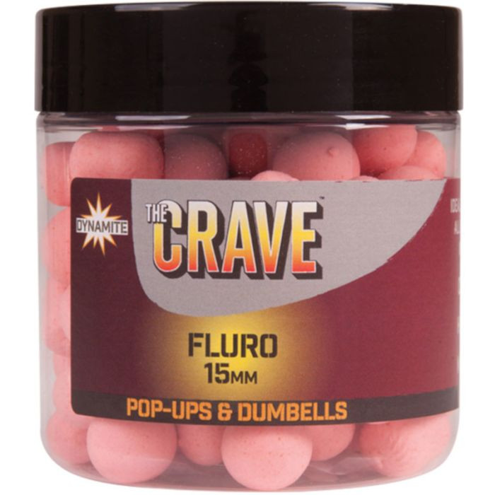 Image of Dynamite Baits The Crave Fluro Pop-Ups &amp; Dumbells Pink 15mm (DY912)
