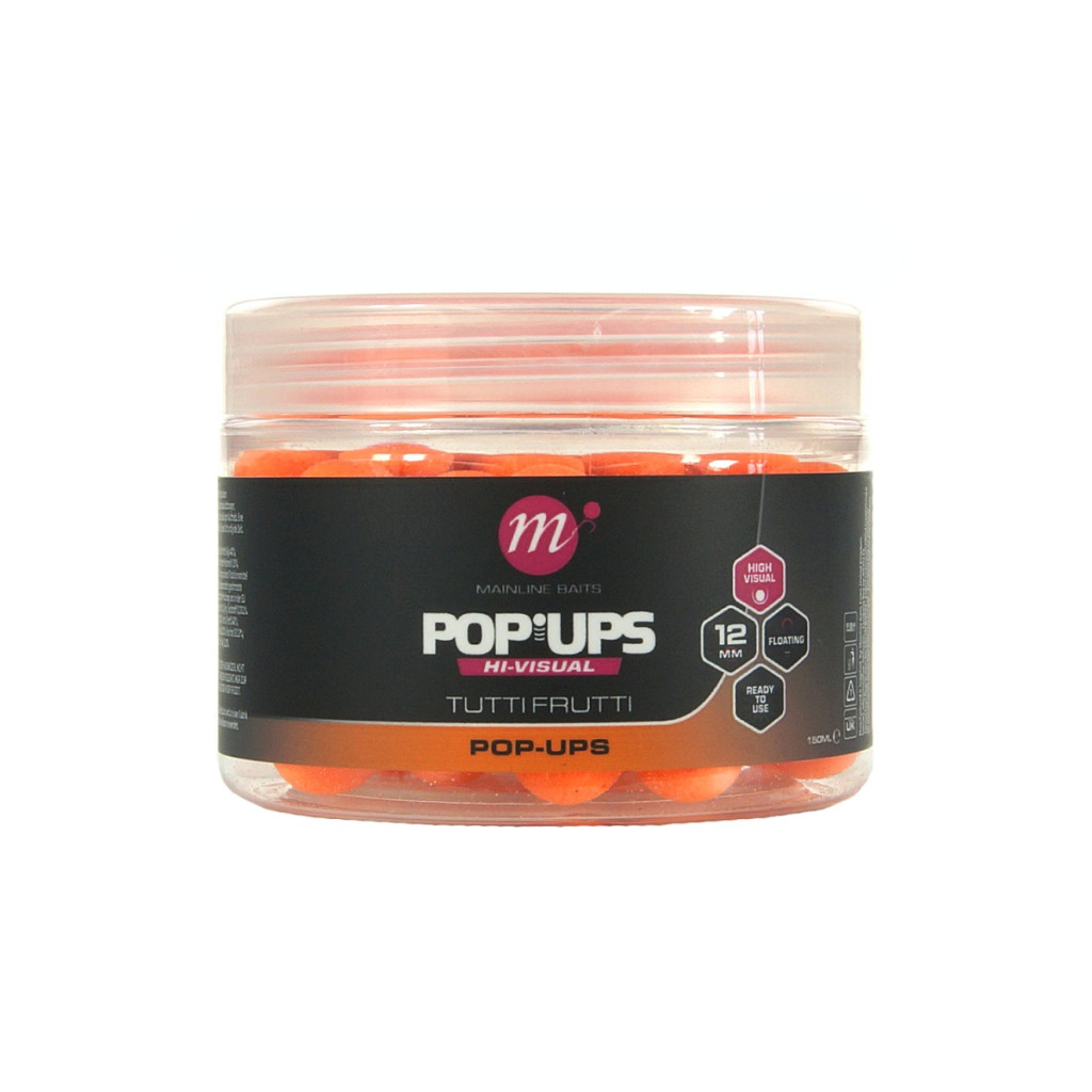 Image of Mainline Baits High Visual Pop-Ups Tutti Frutti 15mm 50db Lebegő Fluo bojli (M13003)