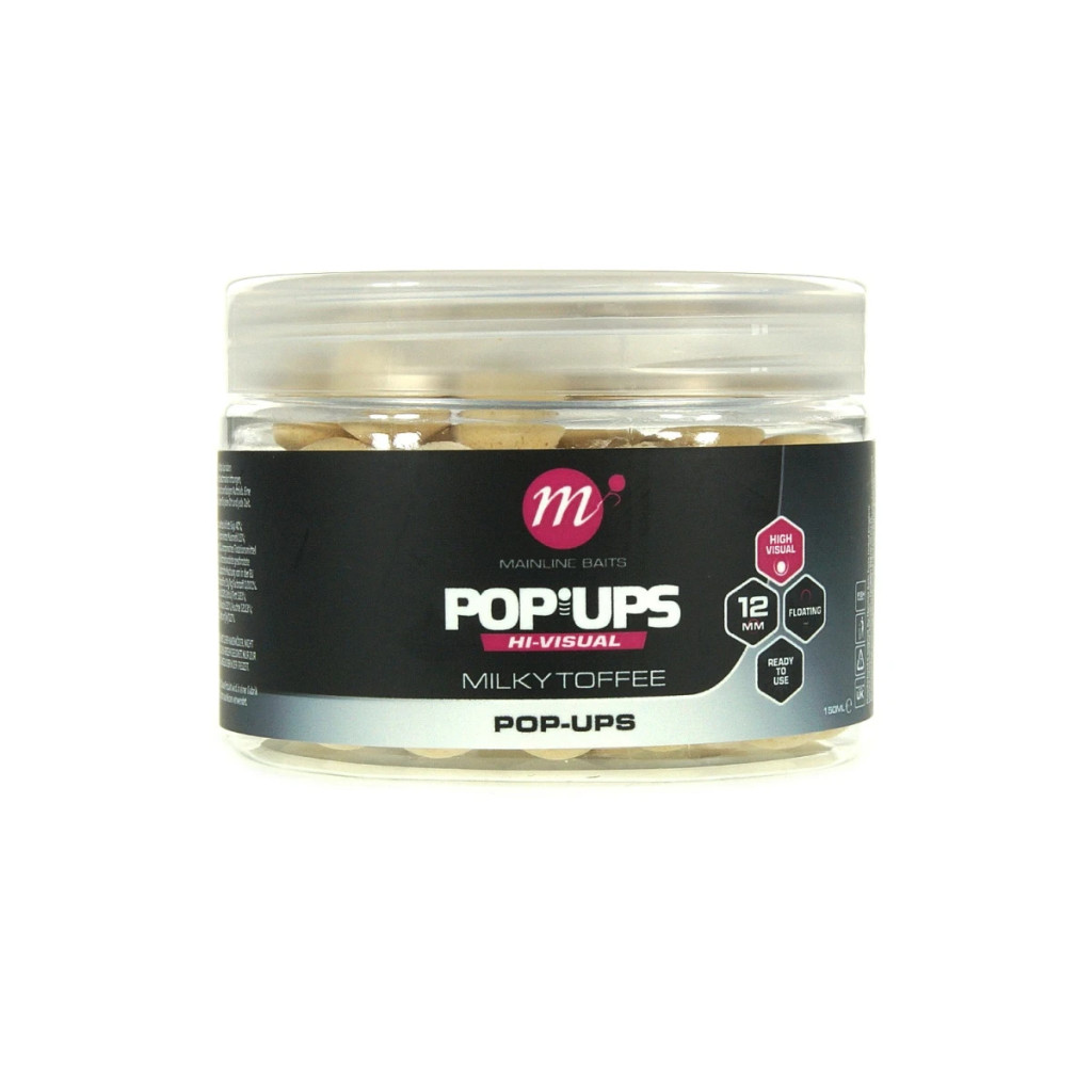 Image of Mainline Baits High Visual Pop-Ups Milky Toffee 12mm 50db Lebegő Fluo Bojli (M13011)