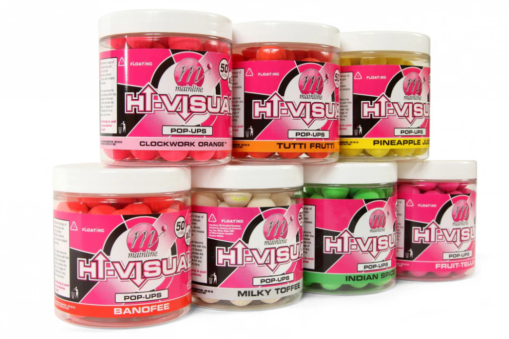Image of Mainline Baits High Visual Pop-Ups Dumbell White Milky 10mm 60db lebegő fluo bojli (M13016)