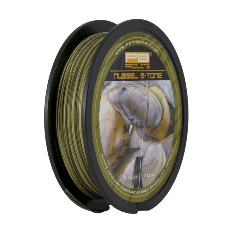 Image of Pb Product Mussel 2 Tone kevlár előtétzsinór 45lb 20,41kg 20m Weed növényzet szín (MUS45)