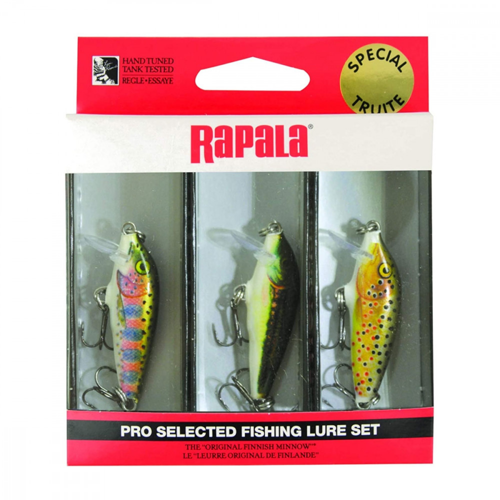 Image of Rapala CD03 Kit Truite Count Down Rap Set 3cm 3g - 3db-os wobbler szett TR-MN-RT színekben (RA8900006)