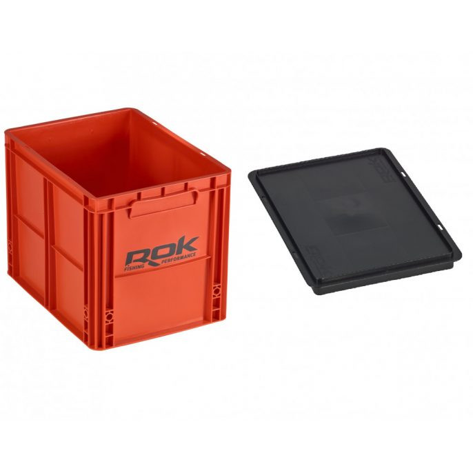 Image of Rok Fishing Performance - Rok Crate 433 Orange + Cover - rekesz tetővel 40x30x32cm (020093)