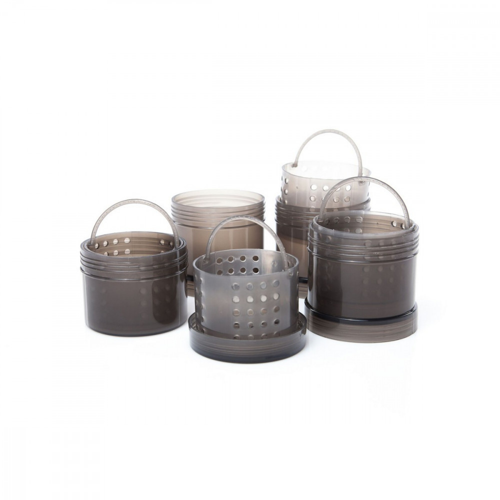 Image of Ridgemonkey Modular Hookbait Pots - csalitároló szett - fekete - táskával (Rm051-000)
