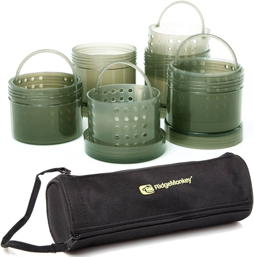 Image of Ridgemonkey Modular Hookbait Pots - csalitároló szett - zöld - táskával (Rm052-000)