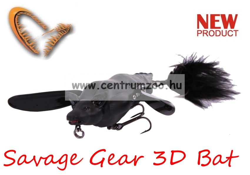 Image of Savage Gear 3D Bat 10Cm 28G Black (58327) Denevér Formájú Műcsali
