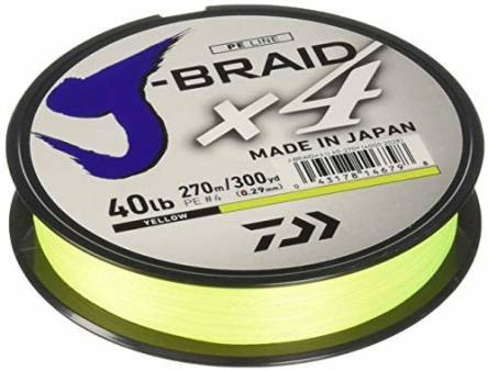 Image of Daiwa J-Braid X4E 0,10mm 135m fonott zsinór (12740-010) Sárga