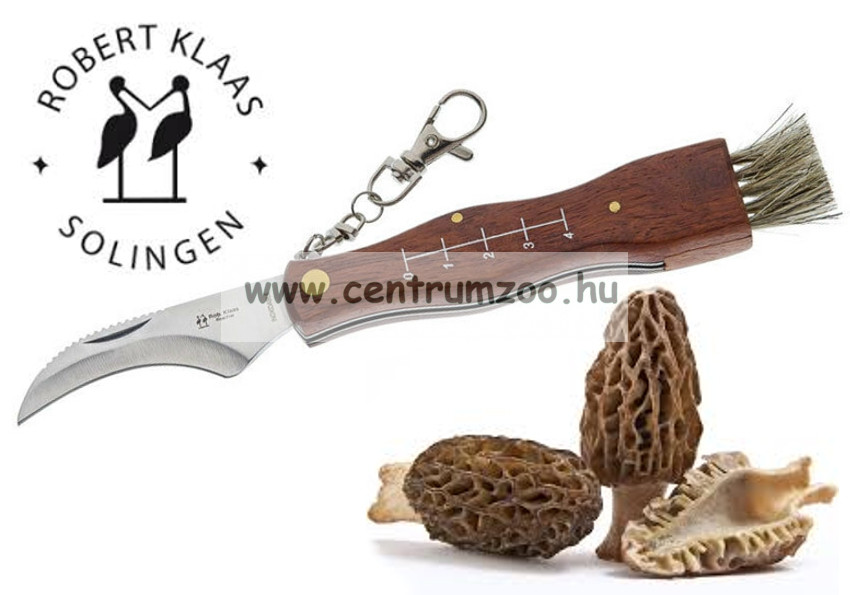 Image of Robert Klaas Solingen Inox Mushroom Knife Gombász Zsebkés - Fa Markolattal És Tokkal (2205688-147)