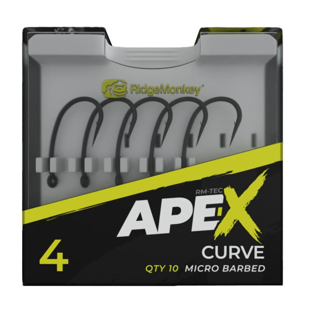 Image of Ridgemonkey Ape-X Curve Point Hook - Bojlis Horog 10Db (Rmt28-***) Több Méret