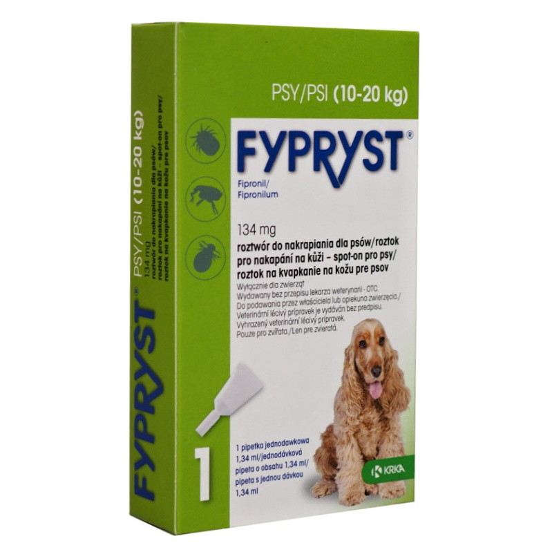 Image of Fypryst Spot On 10-20kg 1,34ml Ampulla kullancs és bolha elleni csepp Kutyáknak