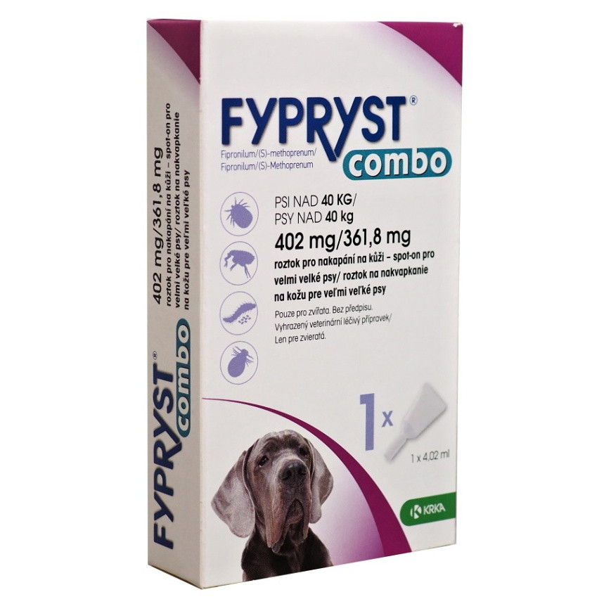 Image of Fypryst Combo Xl Spot On 40+kg 4,02ml 402mg ampulla kullancs és bolha elleni csepp Kutyáknak