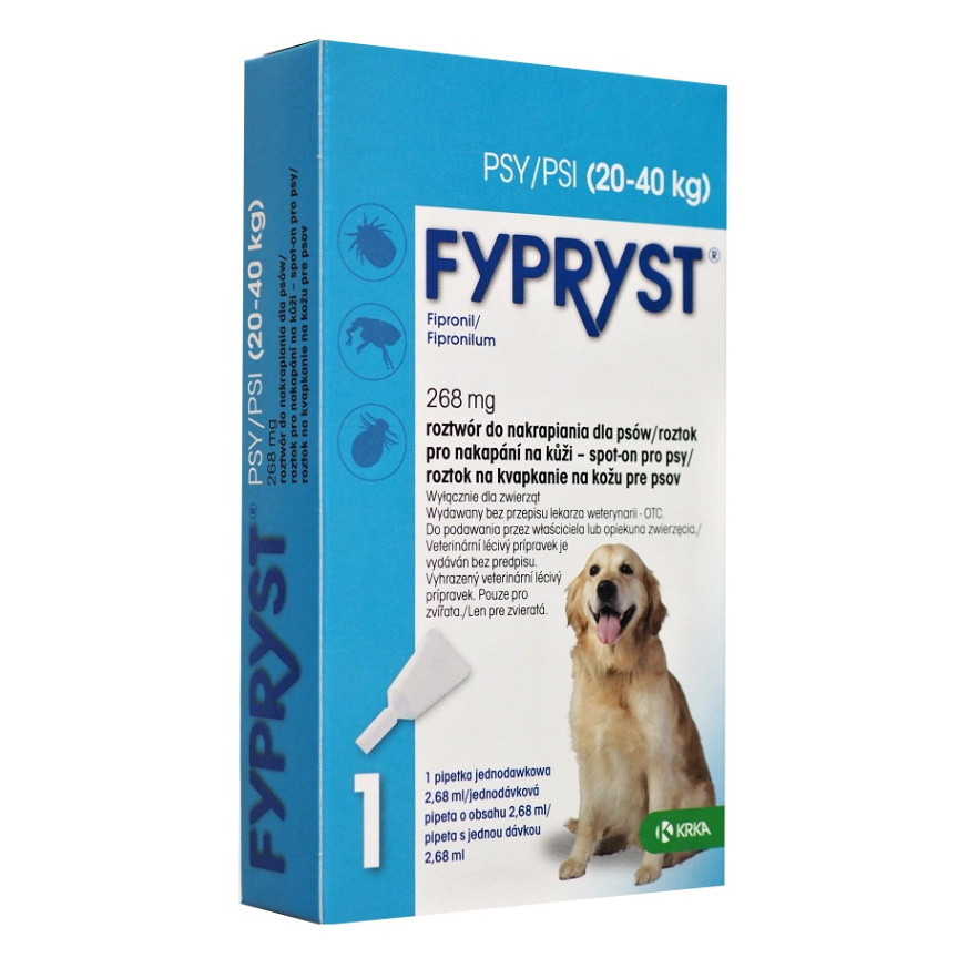 Image of Fypryst Spot On 20-40kg 2,68ml ampulla kullancs és bolha elleni csepp Kutyáknak