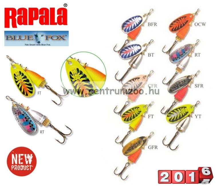Image of Rapala Blue Fox Vibrax Fluorescent Bff5 Villantó